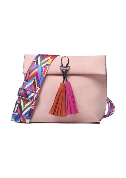 21CM Genişlik Daunavıa Kadın Messenger Crossbody Püskül Omuz Kadın Renkli Kayışlı Kadın Çanta (Yurt Dışından)