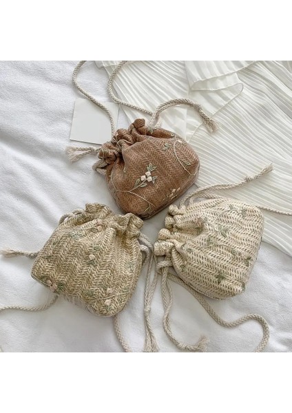 Küçük Omuz Kadın Ipli Hasır Plaj Çiçek Nakış Kadın Seyahat Dantel Crossbody Çanta (Yurt Dışından) fiyatları