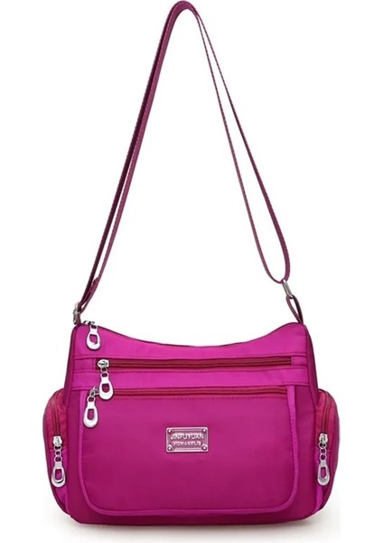 Kadın Omuz Askılı Naylon Oxford Su Geçirmez Fermuar Paketi Büyük Kapasiteli Seyahat Crossbody Çanta (Yurt Dışından)