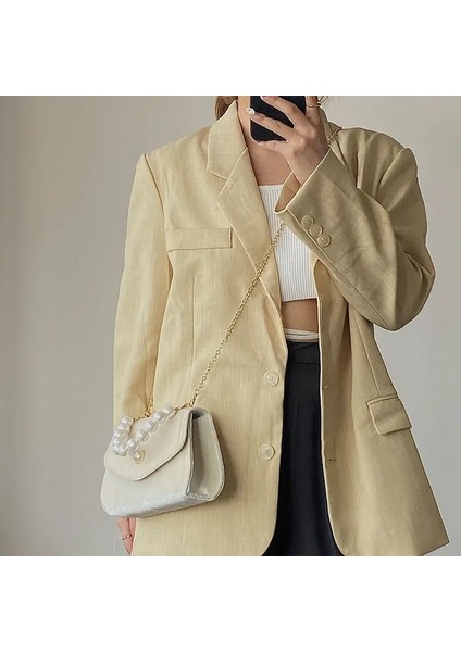 Kadın Vintage Küçük Kare Omuz Inci Zincir Kadın Bez Akşam Debriyaj Kadın Crossbody Çanta (Yurt Dışından) fırsatları