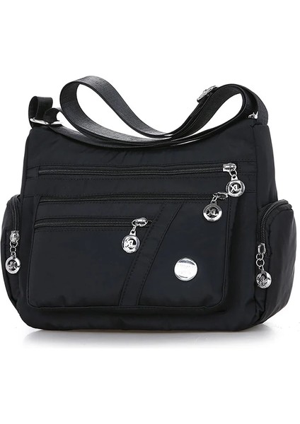 Kadın Omuz Askılı Naylon Oxford Su Geçirmez Fermuar Paketi Büyük Kapasiteli Seyahat Crossbody Çanta (Yurt Dışından)