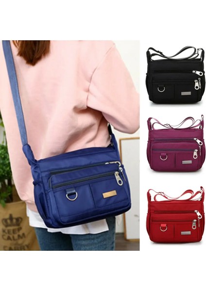 Kadın Su Geçirmez Naylon Messenger Çapraz Vücut Kadın Katı Fermuar Omuz Büyük Kapasiteli Çanta (Yurt Dışından) fiyatları