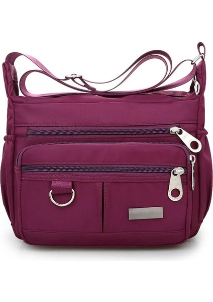 Kadın Su Geçirmez Naylon Messenger Çapraz Vücut Kadın Katı Fermuar Omuz Büyük Kapasiteli Çanta (Yurt Dışından) fırsatları