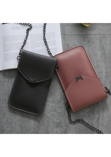 Kedi Kulak Şeffaf Dokunmatik Ekran Retro Cep Telefonu Kadın Zincir Postacı Küçük Flap Kalıpçı Çanta (Yurt Dışından) indirimleri