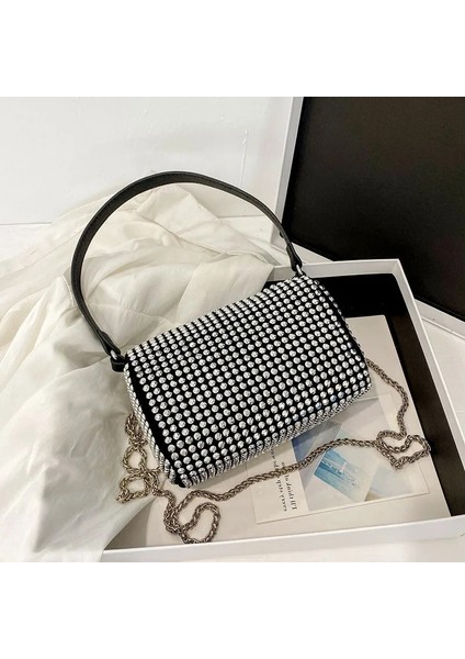 Inci 18X9X12CM Taklidi Elmas Zincir Crossbdoy Kadın Taşınabilir Küçük Kadın Askılı Debriyaj Boston Çanta (Yurt Dışından) modelleri