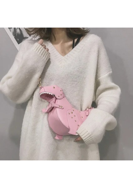 11CM Komik 3D Karikatür Hayvan Dinozor Stegosaurus T-Rex Perçin Zinciri Kadın Crossbody Mochila Dinozor Kız Çanta (Yurt Dışından) fiyatları