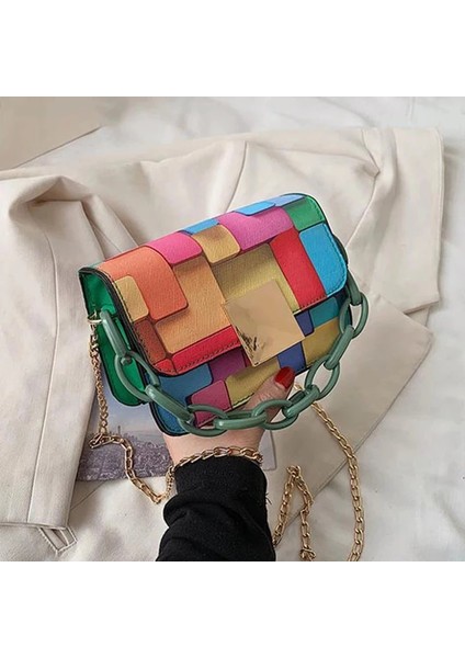 19X7X12 cm Kadın Omuz Zinciri Taşınabilir Kadın Crossbody Mini Kare Çanta (Yurt Dışından) fiyatları