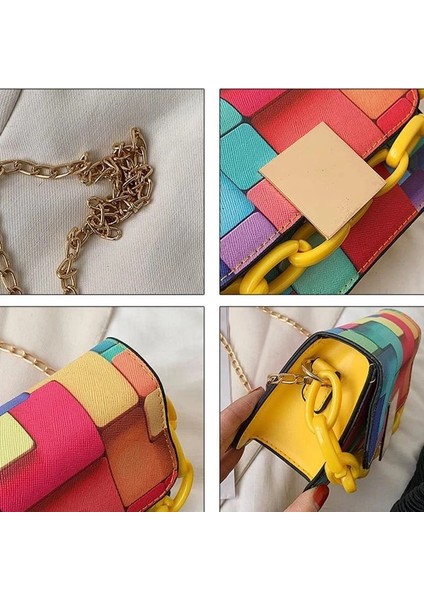 19X7X12 cm Kadın Omuz Zinciri Taşınabilir Kadın Crossbody Mini Kare Çanta (Yurt Dışından) fırsatları