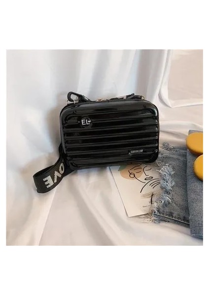 Kadın Mektup Şerit Küçük Kare Kadın Fermuar Düz Mini Bavul Çapraz Postacı Çanta (Yurt Dışından)