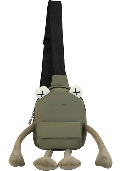 No.1 Kişilik Kız Küçük Karikatür Sevimli Kurbağa Messenger Göğüs Unisex Omuz Crossbody Naylon Kadın Çanta (Yurt Dışından) modelleri