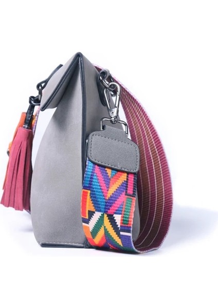 Kadın Messenger Crossbody Püskül Omuz Kadın Renkli Kayışlı Kadın Çanta (Yurt Dışından) modelleri