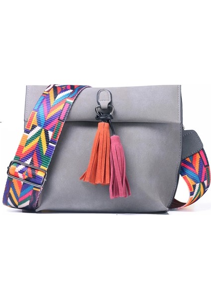 Kadın Messenger Crossbody Püskül Omuz Kadın Renkli Kayışlı Kadın Çanta (Yurt Dışından) indirimleri