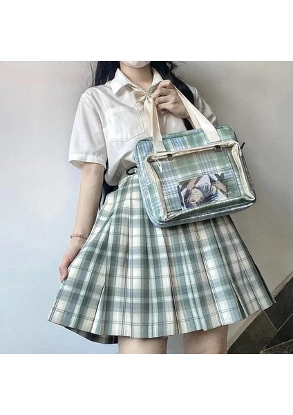 Süslemeler Olmadan Ekose Sevimli Crossbody Kız Japon Okul Kadını Omuz Anime Rozeti Aksesuarları Tote Kawaii H221 Çanta (Yurt Dışından) fırsatları