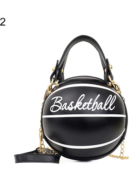 Kadın Topu Yuvarlak Basketbol Futbol Parti Elbise Faux Deri Crossbody Kız Bozuk Para Cüzdanı Omuzdan Askılı Çanta (Yurt Dışından)