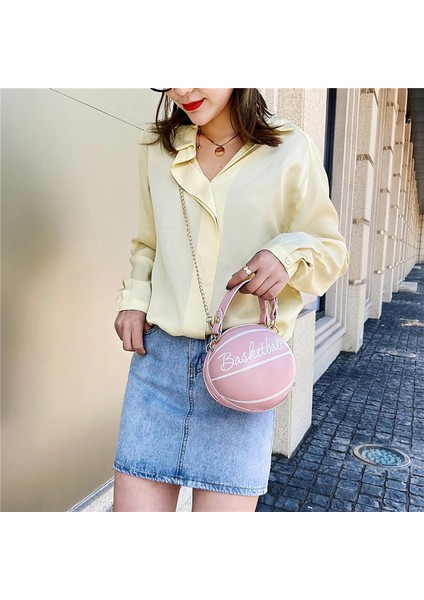 Kadın Topu Yuvarlak Basketbol Futbol Parti Elbise Faux Deri Crossbody Kız Bozuk Para Cüzdanı Omuzdan Askılı Çanta (Yurt Dışından) indirimleri