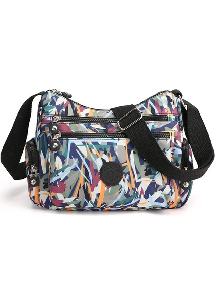 Renkli Dikenler Çiçek Omuz Kırsal Kadın Avrupa Amerikan Vintage Fermuarlı Messenger Çanta (Yurt Dışından)