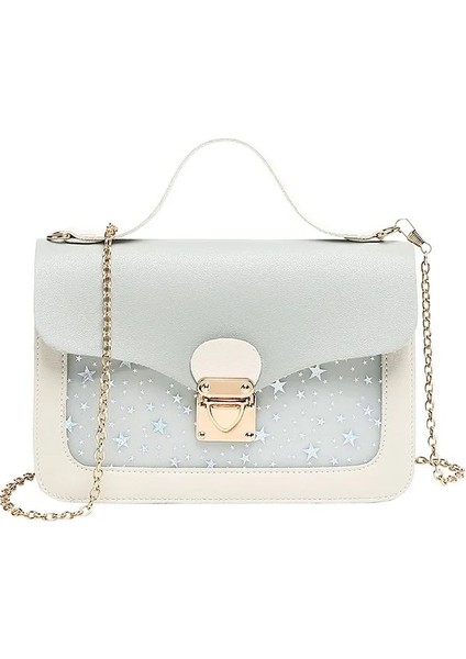 Kadın Mini Küçük Kare Paket Omuz Yıldız Pullu Messenger Crossbody Debriyaj Cüzdan Çanta (Yurt Dışından)