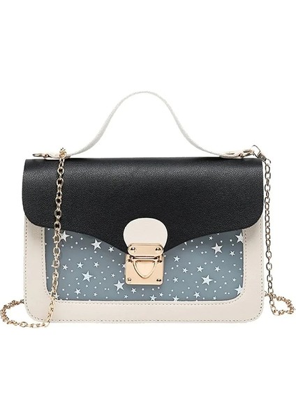 Kadın Mini Küçük Kare Paket Omuz Yıldız Pullu Messenger Crossbody Debriyaj Cüzdan Çanta (Yurt Dışından) modelleri