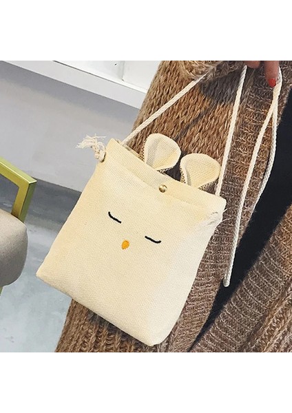 16X X4CM Küçük Crossbody Anvas Sevimli Kulak Omuz Messenger Kız Kadın Telefon Çanta (Yurt Dışından) fiyatları