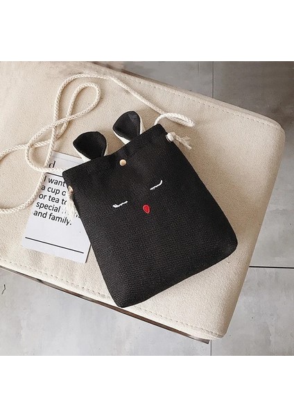 16X X4CM Küçük Crossbody Anvas Sevimli Kulak Omuz Messenger Kız Kadın Telefon Çanta (Yurt Dışından) fırsatları