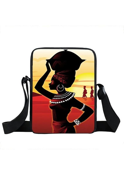 Afro Desen Messenger Kadın Tuval Crossbody Çanta (Yurt Dışından) modelleri