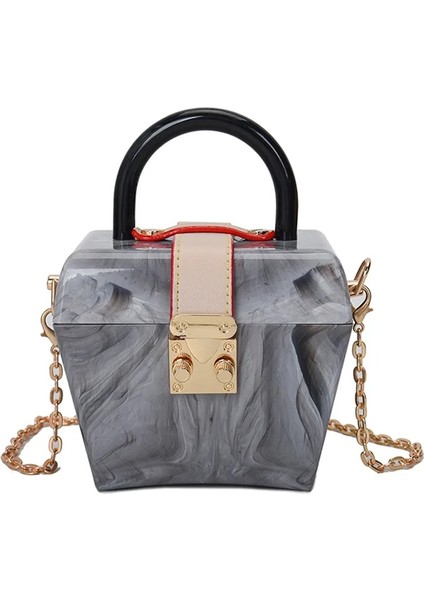 13X6X11CM Parti Akrilik Jöle Kutusu Akşam Altıgen Üst Saplı Debriyaj Kadın Çanta (Yurt Dışından)