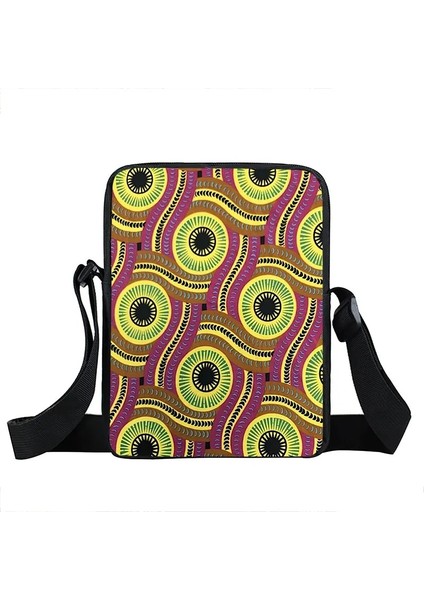 Afro Desen Messenger Kadın Tuval Crossbody Çanta (Yurt Dışından)