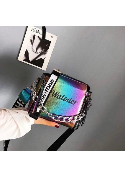Perçin Zinciri Küçük Kadın Crossbody Omuz Askılı Kadın Çanta (Yurt Dışından)