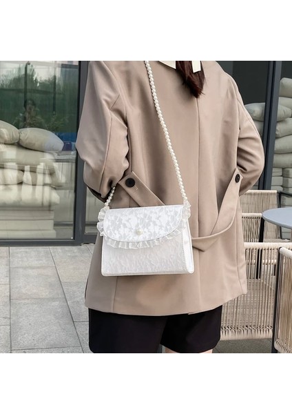 Kelebek 21X1 Retro Crossbody For Vintage Lace Pearl Chain Ladies Square Shoulder Female Clutch Purse Hand Sac Çanta (Yurt Dışından) modelleri