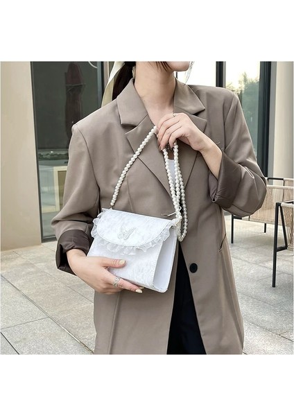 Kelebek 21X1 Retro Crossbody For Vintage Lace Pearl Chain Ladies Square Shoulder Female Clutch Purse Hand Sac Çanta (Yurt Dışından) fırsatları