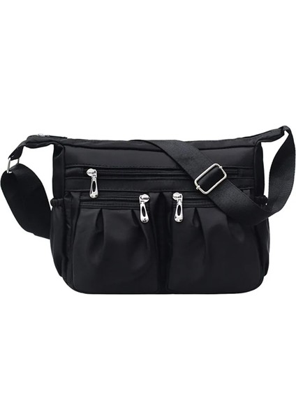 Kadın Omuz Askılı Naylon Oxford Su Geçirmez Fermuar Paketi Büyük Kapasiteli Seyahat Crossbody Çanta (Yurt Dışından)