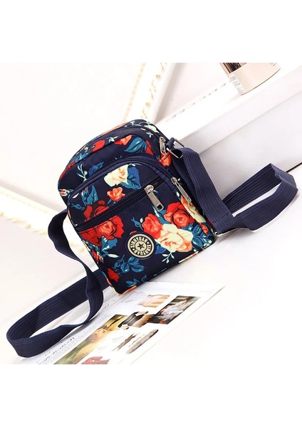 Kadın Messenger Naylon Eğlence Çapraz Küçük Crossbody Kore Çok Katmanlı Kadın Omuz Çanta (Yurt Dışından)