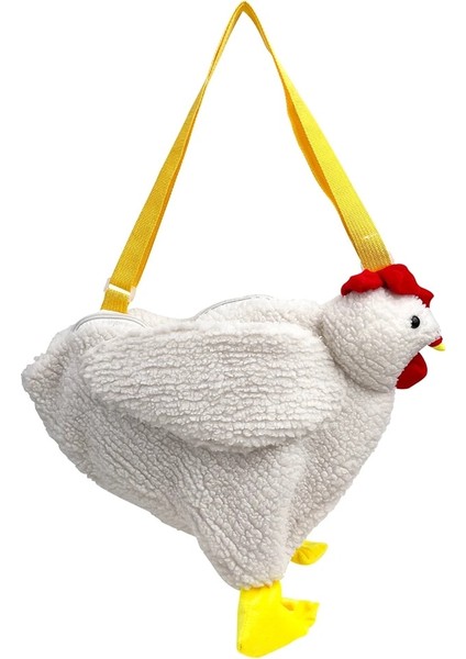 Kadın Tavuk Şekli Peluş Crossbody Sevimli Cartooken Omuz Parti Kadın Çalışma Seyahat Kız Çanta (Yurt Dışından)