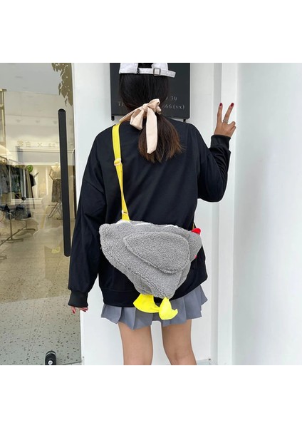 Kadın Tavuk Şekli Peluş Crossbody Sevimli Cartooken Omuz Parti Kadın Çalışma Seyahat Kız Çanta (Yurt Dışından) modelleri