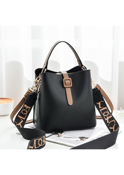 Kadın Geniş Omuz Askısı Kova Büyük Kapasiteli Tek Omuz Messenger Kadın Çanta (Yurt Dışından)