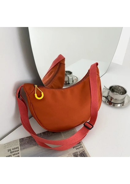 Naylon Kumaş Messenger Kadın Kore Dumpling Crossbody Koltukaltı Tek Omuz Çanta (Yurt Dışından)