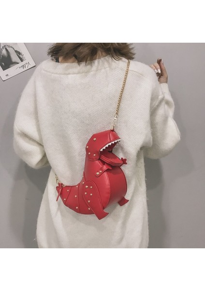 11CM Komik 3D Karikatür Hayvan Dinozor Stegosaurus T-Rex Perçin Zinciri Kadın Crossbody Mochila Dinozor Kız Çanta (Yurt Dışından) fırsatları