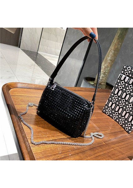 Punk Kadın Elmas Tote Kadın Taklidi Omuz Kadın Debriyaj Küçük Crossbody Çanta (Yurt Dışından)