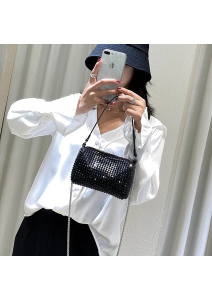 Punk Kadın Elmas Tote Kadın Taklidi Omuz Kadın Debriyaj Küçük Crossbody Çanta (Yurt Dışından) modelleri