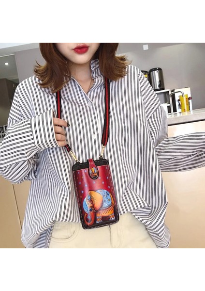 Kedi Kız Kadın Crossbody Cep Telefonu Omuz Günlük Kullanım Kart Sahibinin Mini Omuz Kadın Cüzdan Çanta (Yurt Dışından) fırsatları