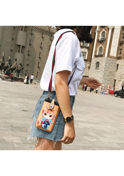 Kedi Kız Kadın Crossbody Cep Telefonu Omuz Günlük Kullanım Kart Sahibinin Mini Omuz Kadın Cüzdan Çanta (Yurt Dışından) indirimleri