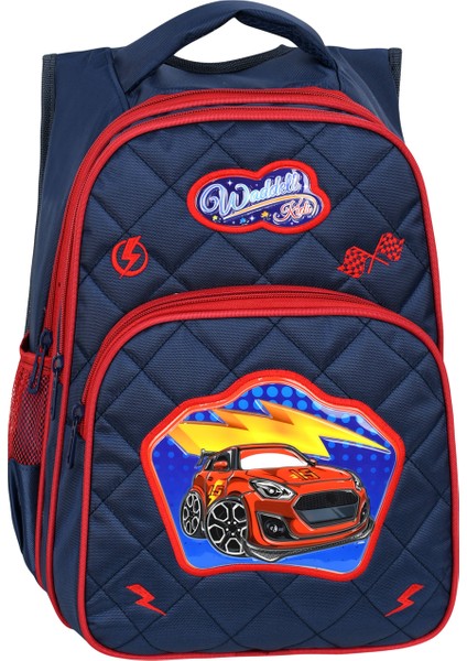 Giza Waddell Lisanslı Araba Desenli Emboss Ilköğretim Okul Sırt Çantası ve Beslenme Çantası fiyatları