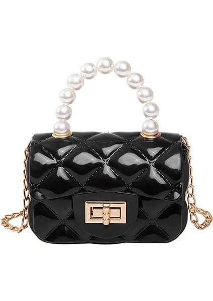 12X5X Kadın Mini Küçük Kare Omuz Messenger Taşınabilir Zincir Kız Pvc Jöle Inci Crossbody Rhombu Çanta (Yurt Dışından) fiyatları