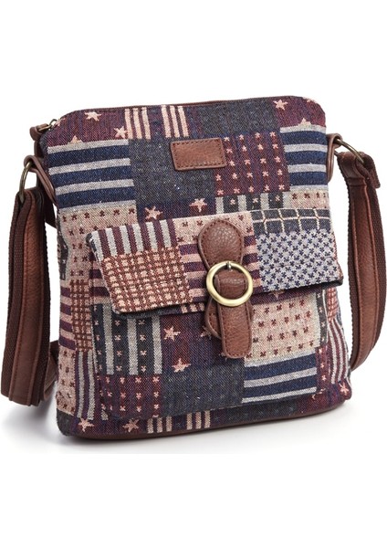 Bayrak Annmouler Vintage Kadın Omuz Kumaş Crossbody Kadın Messenger Kız Tote Çanta (Yurt Dışından)