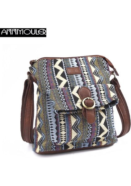 Bayrak Annmouler Vintage Kadın Omuz Kumaş Crossbody Kadın Messenger Kız Tote Çanta (Yurt Dışından) indirimleri