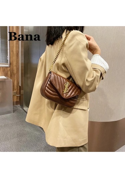Kumral Kadın Zinciri Crossbody Mektubu Kadın Omuz Messenger Çanta (Yurt Dışından) indirimleri