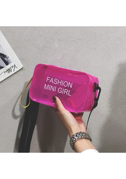 Kadın Crossbody Mektup Kalıpçı Messenger Pvc Jöle Küçük Bez Çanta (Yurt Dışından)