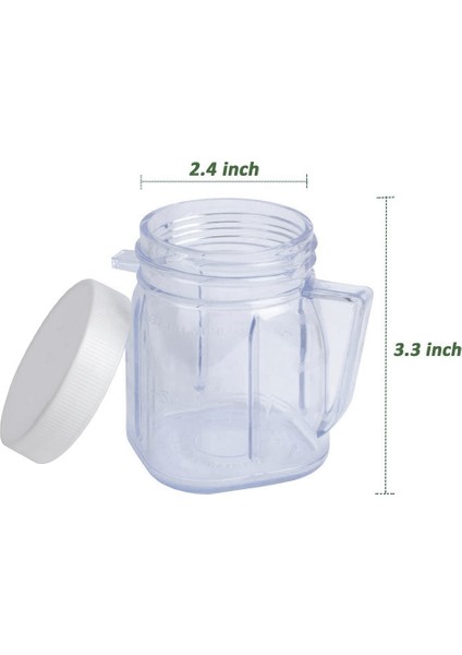 Oster Blender Parçaları Için Kapaklı Bardak Mini Plastik Kavanoz (3'lü Paket) (Yurt Dışından)