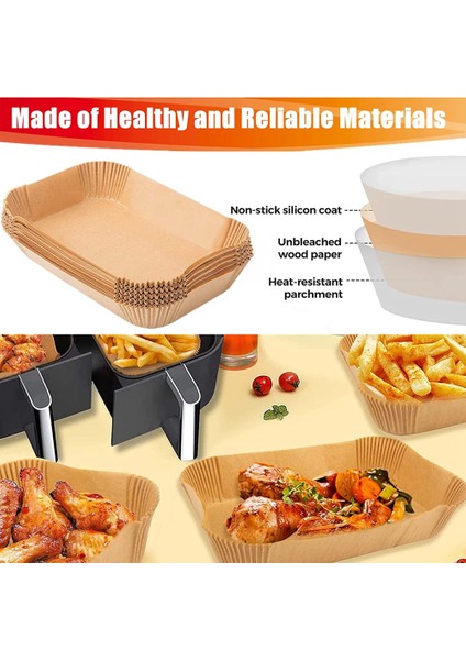 Hava Fritöz Gömlekleri 100PCS 8.7ınch Tek Kullanımlık Parşömen Kağıdı Dikdörtgen (Yurt Dışından) fırsatları
