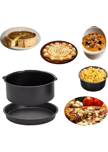 Hava Fritöz Aksesuarları 8 Inç Kek Fıçısı Pizza Tavası 2'li Set (Yurt Dışından) indirimleri